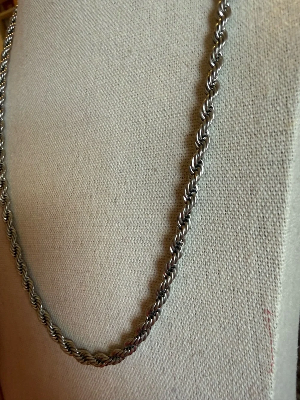 Rope Chain Necklace in‎ Silver Tone